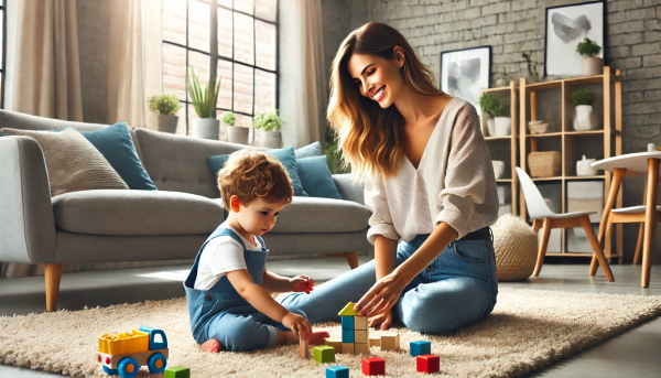 babá cuidando da criança